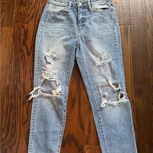 Bridge by Gly denim women’s size 27 Distressed Blue Jeans Mom fit